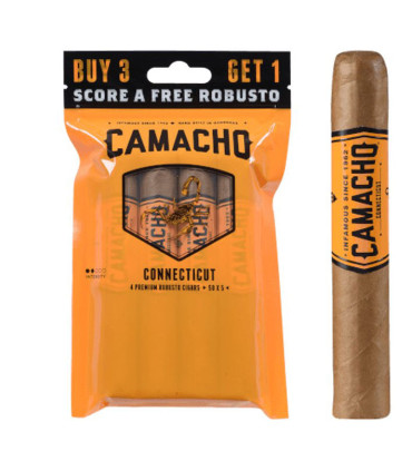 Camacho Connecticut Robusto Fresh Pack 4 szál